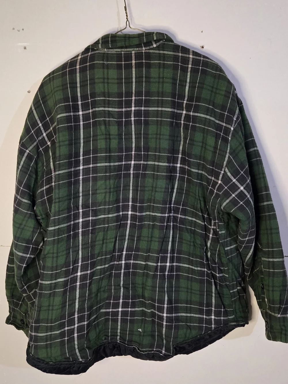 Basic Editions Men's Green Plaid Quilted-Lined Shirt Jacket